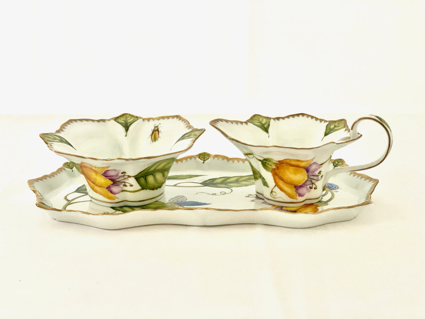 ZE65 - 3 pc. Creamer and Sugar with Tray
