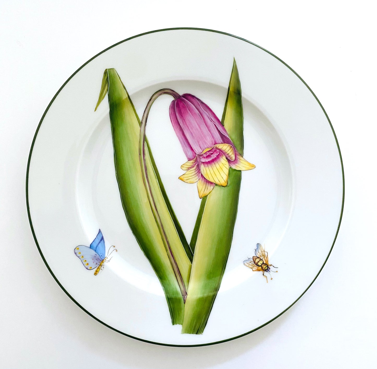 AM86 - Green Border Salad/Dessert Plate