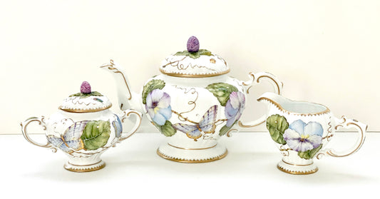 AW3813  - 3 pc. Pansy Tea Set