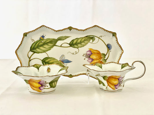 ZE65 - 3 pc. Creamer and Sugar with Tray