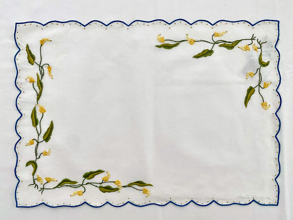 BY1 - Hand Embroidered  Placemats